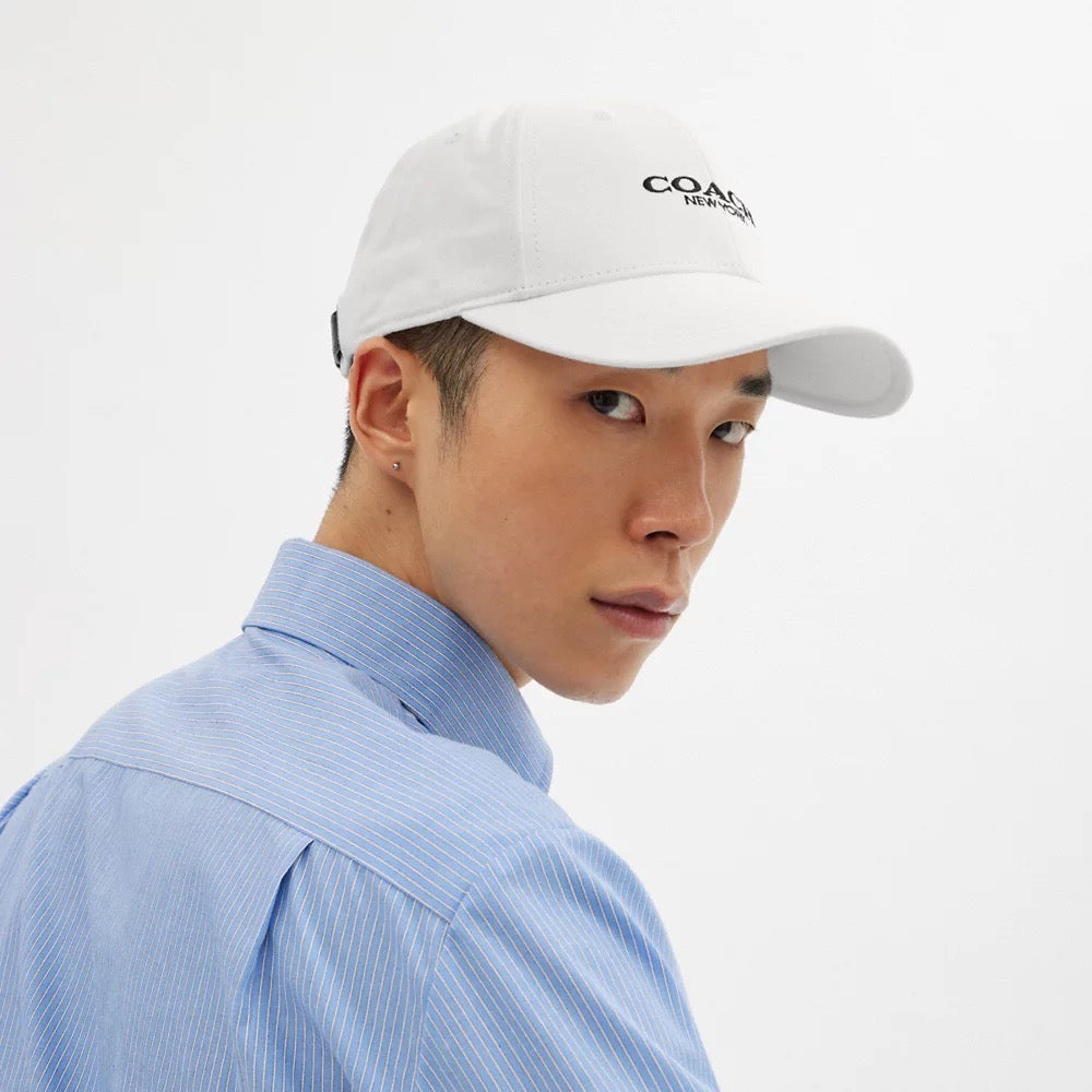 [INCOMING ETA 30 DAYS] COACH Embroidered Baseball Hat in Chalk (CAA64)