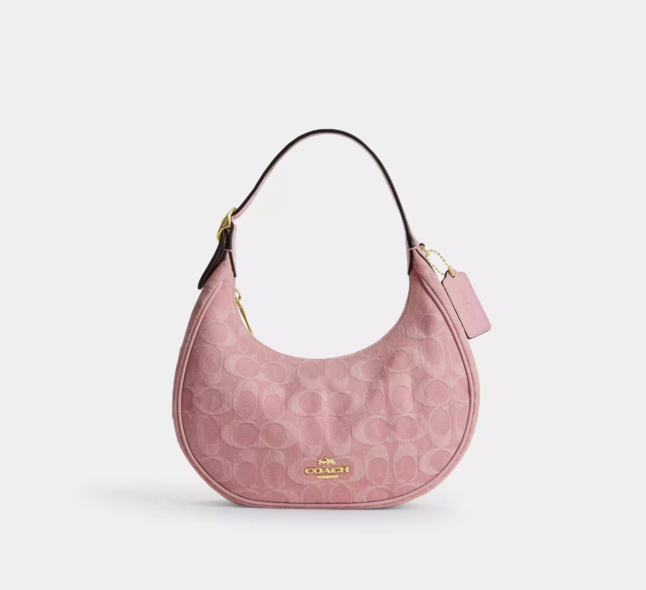 [INCOMING ETA 30 DAYS] COACH Emily Shoulder Bag In Signature Denim in Light Pink (CEN04)