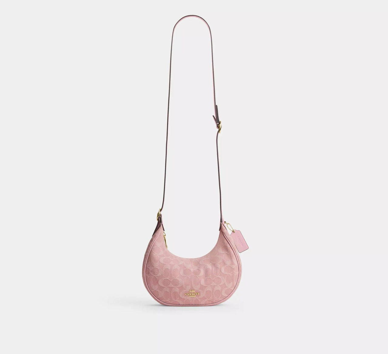 [INCOMING ETA 30 DAYS] COACH Emily Shoulder Bag In Signature Denim in Light Pink (CEN04)