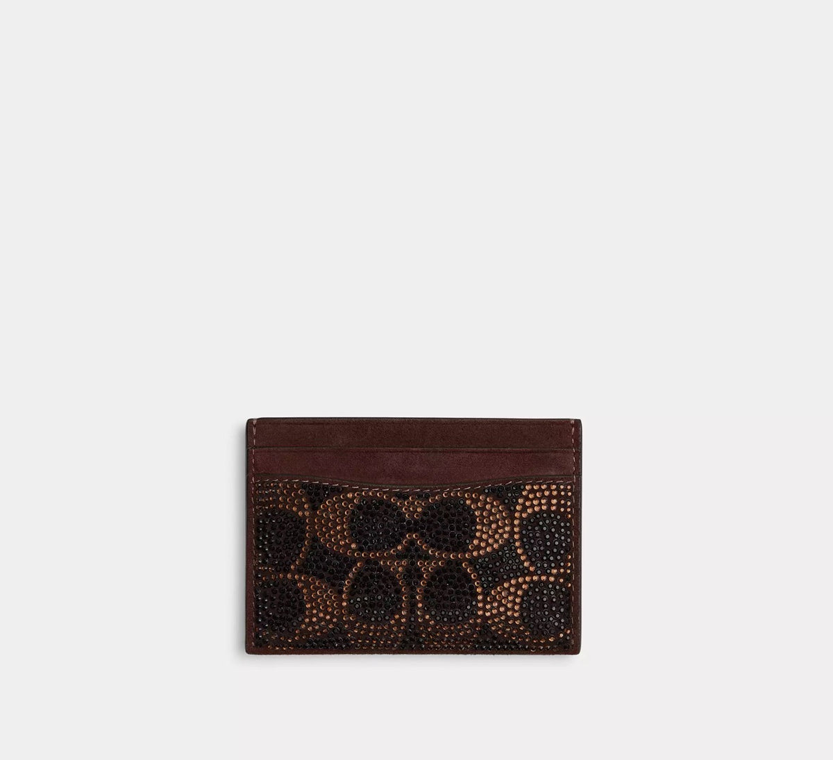 [WEB EXCLUSIVE][INCOMING ETA 30 DAYS] COACH Essential Card Case With Crystal Signature in Dark Chocolate (CFT04)