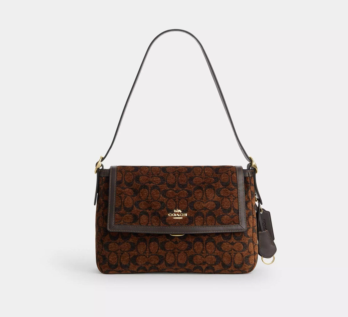 [INCOMING ETA 30 DAYS] COACH Etta Flap Bag In Signature Chenille in Truffle (CCE58)