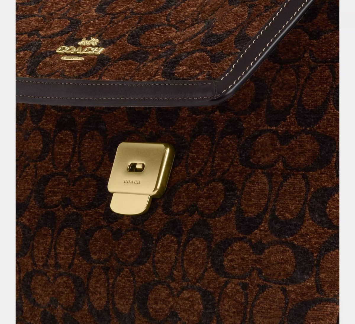 [INCOMING ETA 30 DAYS] COACH Etta Flap Bag In Signature Chenille in Truffle (CCE58)