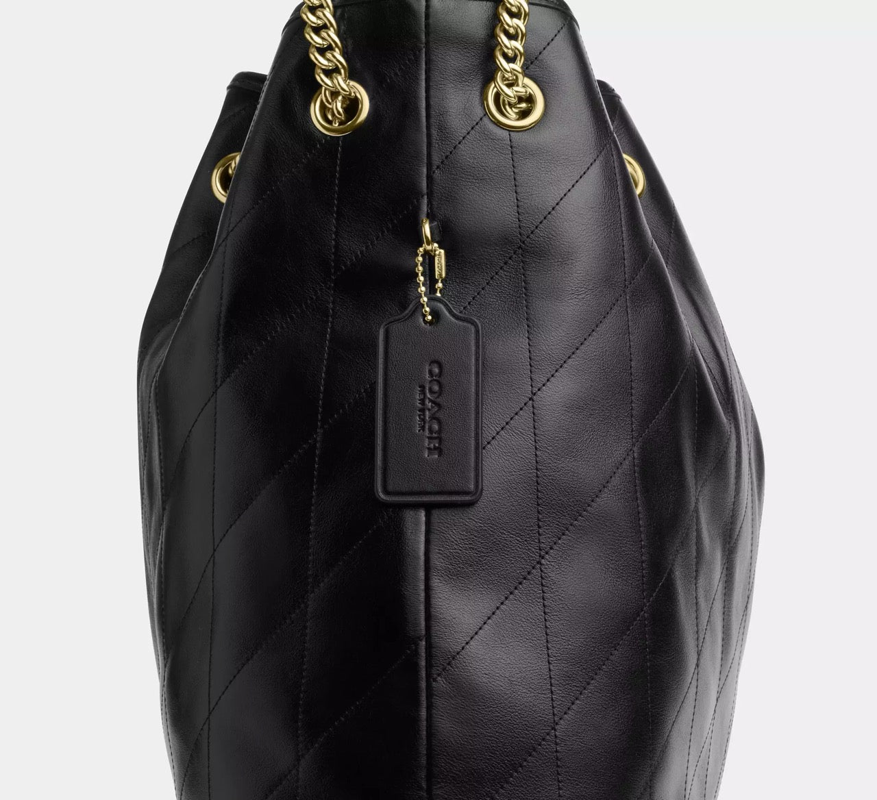 [READY STOCK MY] COACH Evelyn Large Shoulder Bag With Quilting in Black (CCZ81)