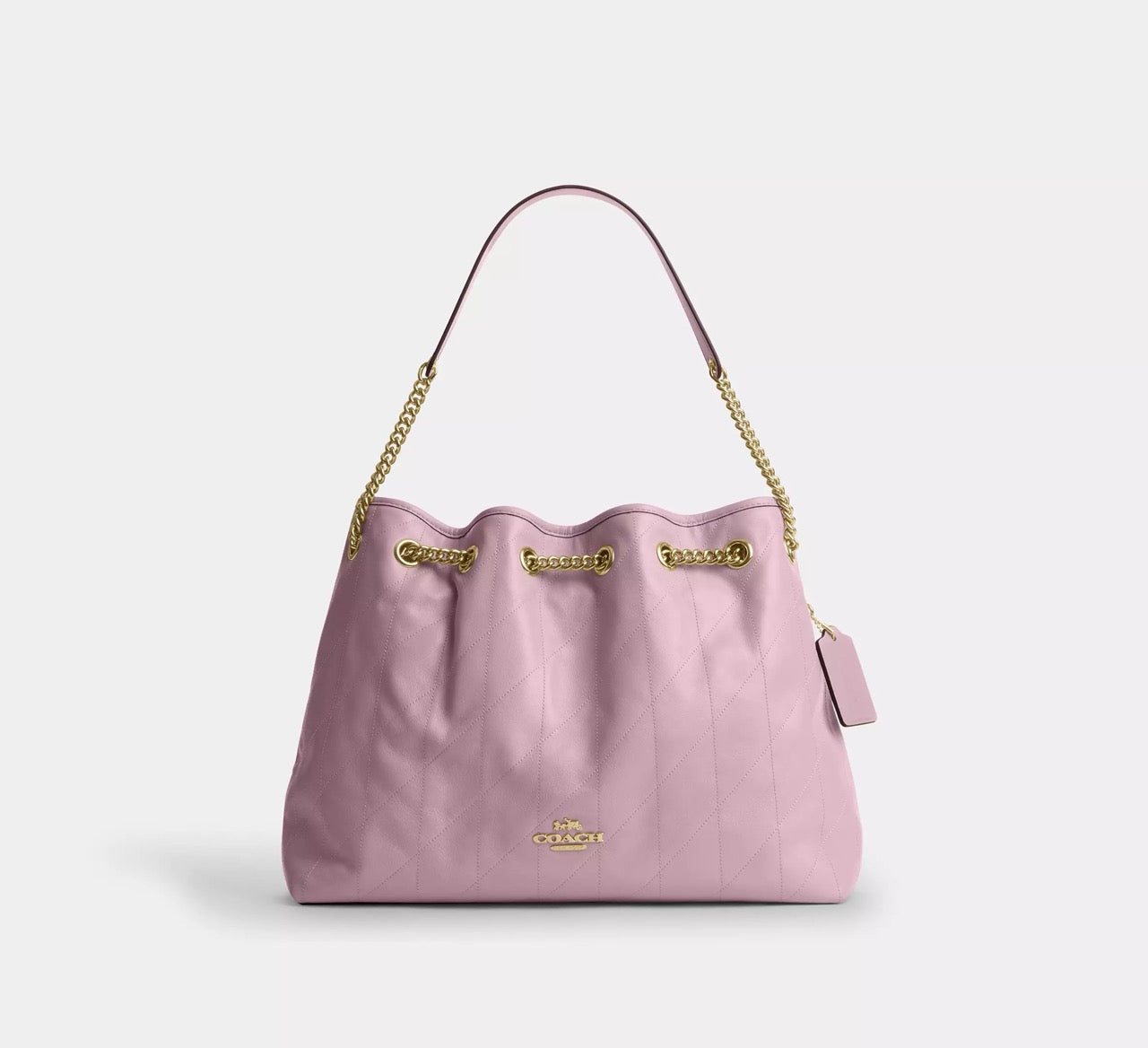 [READY STOCK MY] COACH Evelyn Shoulder Bag With Quilting in Carnation (CDR00)