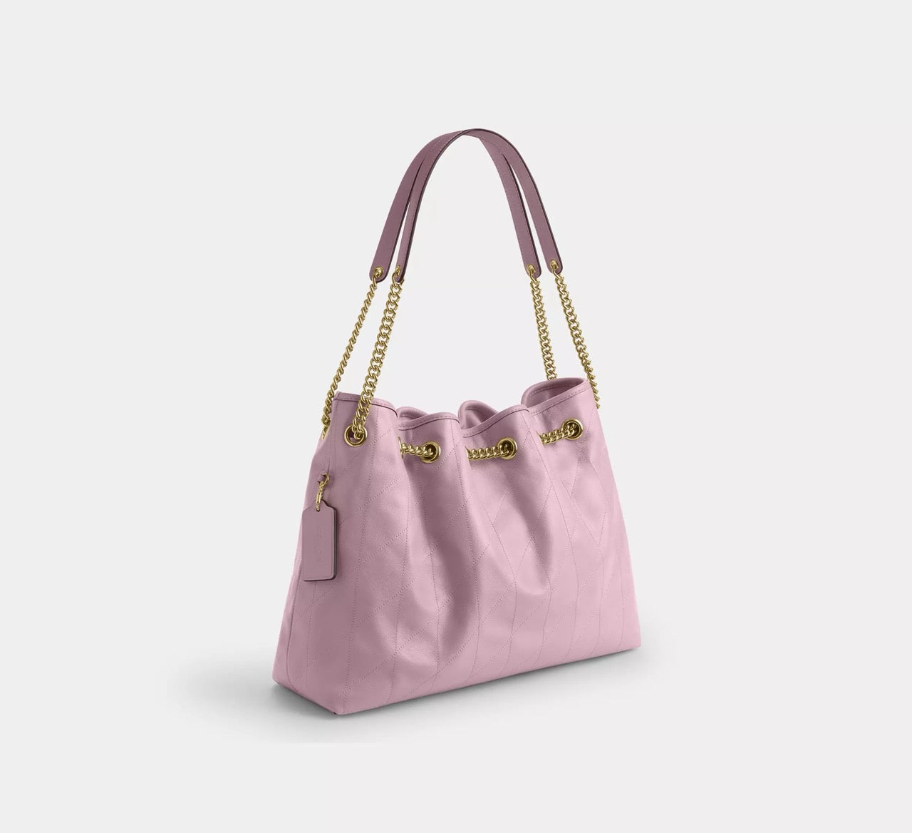 [READY STOCK MY] COACH Evelyn Shoulder Bag With Quilting in Carnation (CDR00)