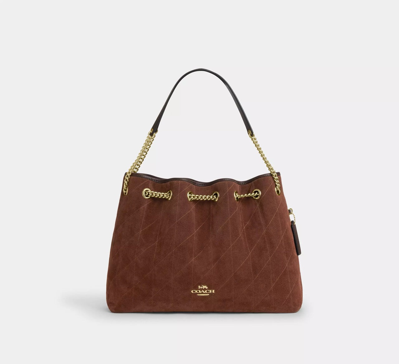 [INCOMING ETA 30 DAYS] COACH Evelyn Shoulder Bag With Quilting in Vintage Brown/Maple (CCZ80)