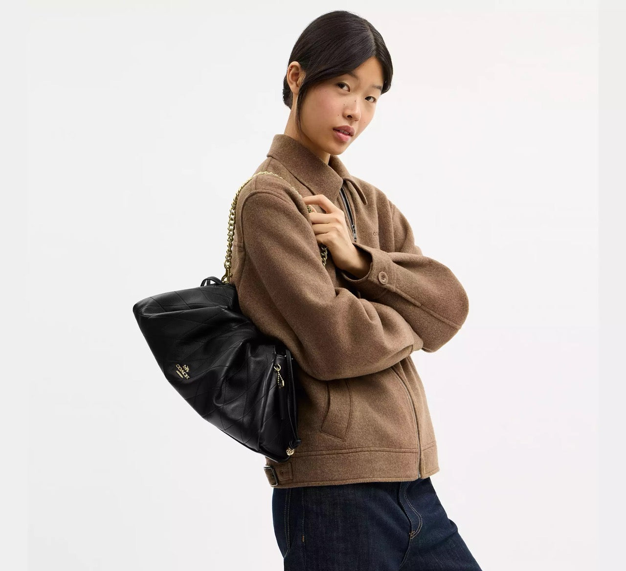 [INCOMING ETA 30 DAYS] COACH Faye Large Shoulder Bag With Quilting in Black (CCZ58)