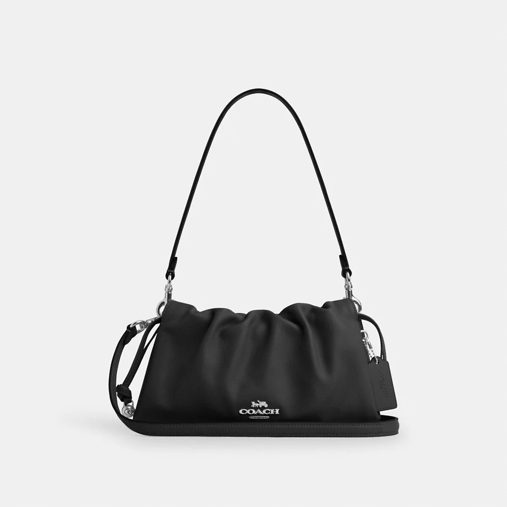 COACH Faye Shoulder Bag With Ruching In Black (CV529)