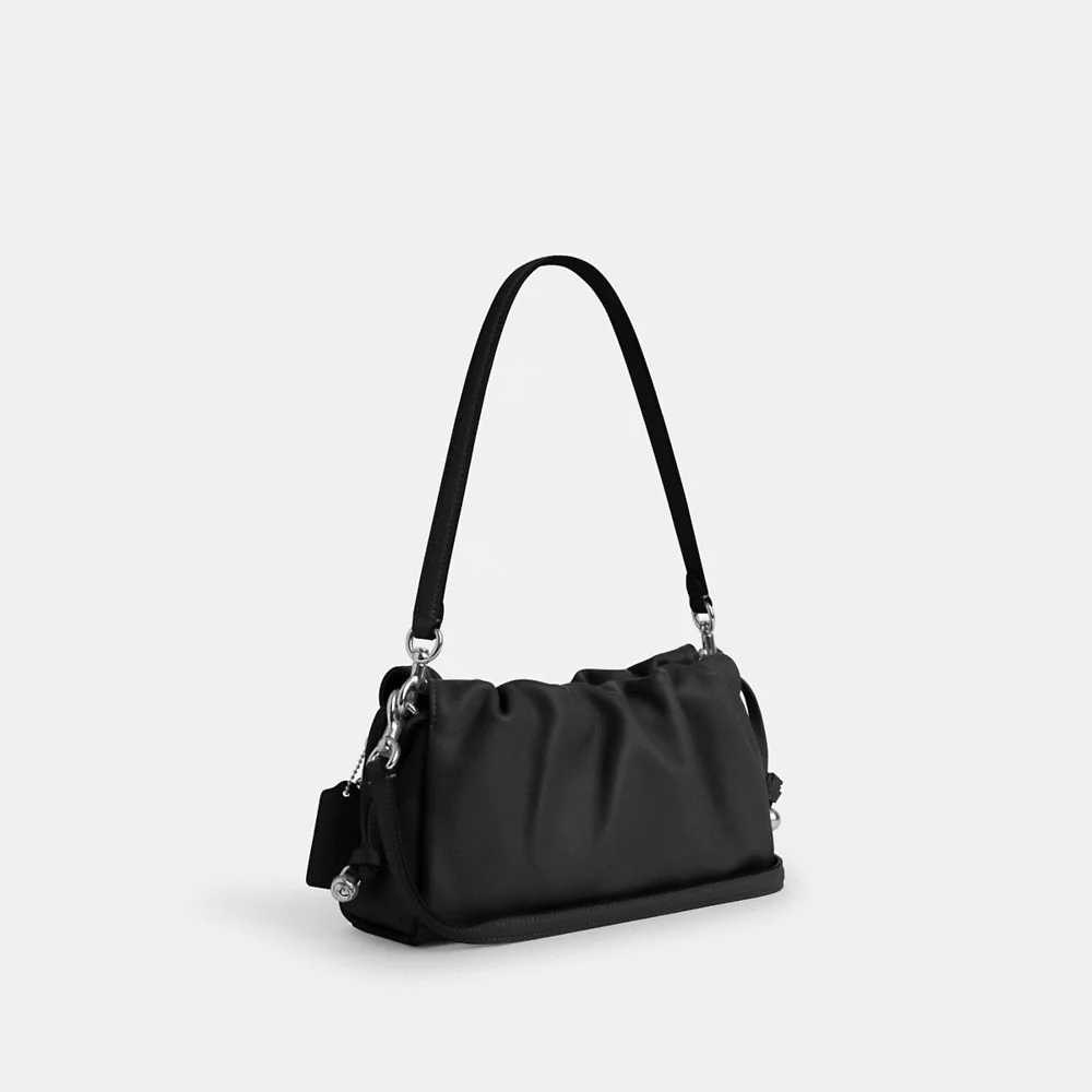 COACH Faye Shoulder Bag With Ruching In Black (CV529)