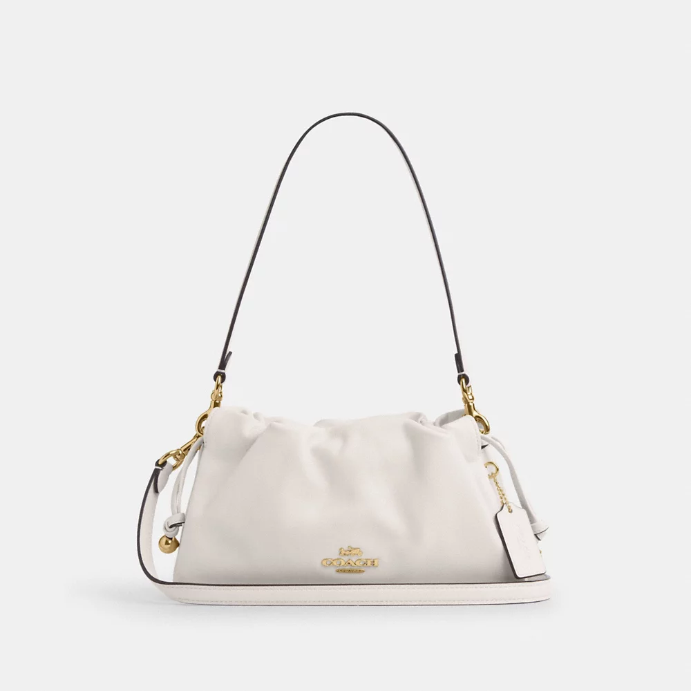 [INCOMING ETA 30 DAYS] COACH Faye Shoulder Bag With Ruching In Chalk (CV529)