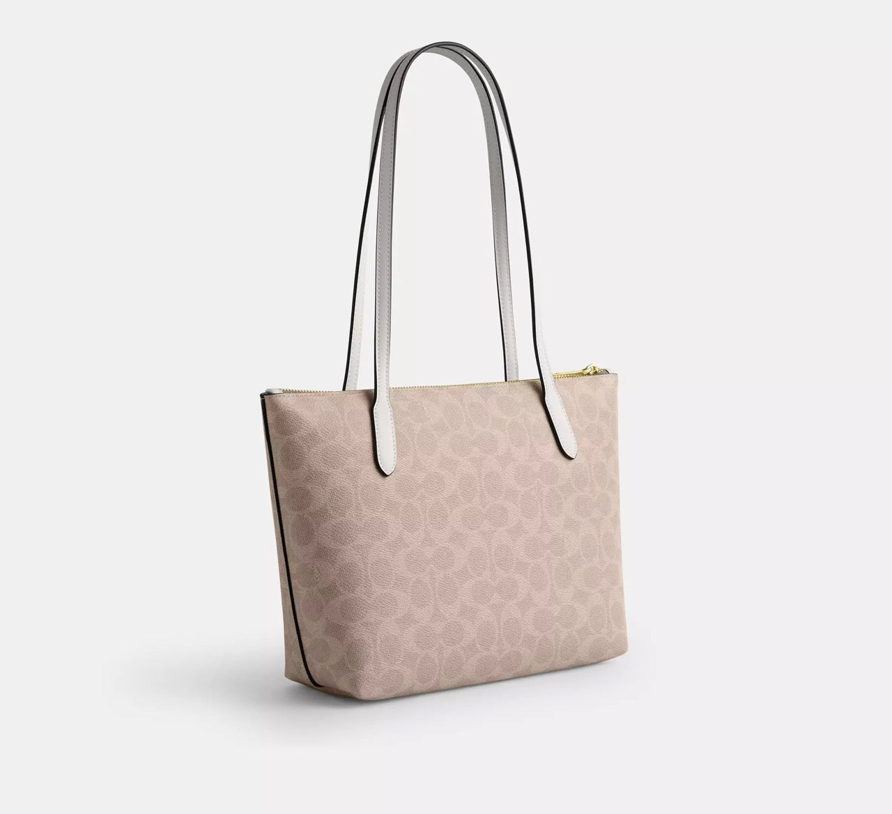 [INCOMING ETA 30 DAYS] COACH Fiona Zip Tote Bag In Signature Canvas in Sand/Chalk (CBT18)
