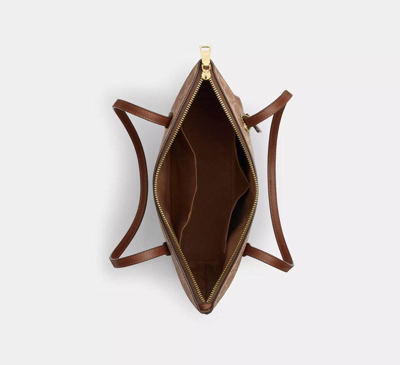 [READY STOCK MY] COACH Fiona Zip Tote Bag In Signature Canvas in Tan/Brown (CBT18)