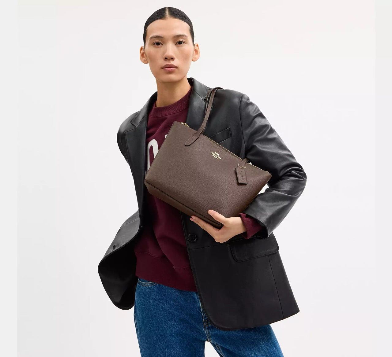 [INCOMING ETA 30 DAYS] COACH Fiona Zip Tote Bag in Dark Stone (CW395)