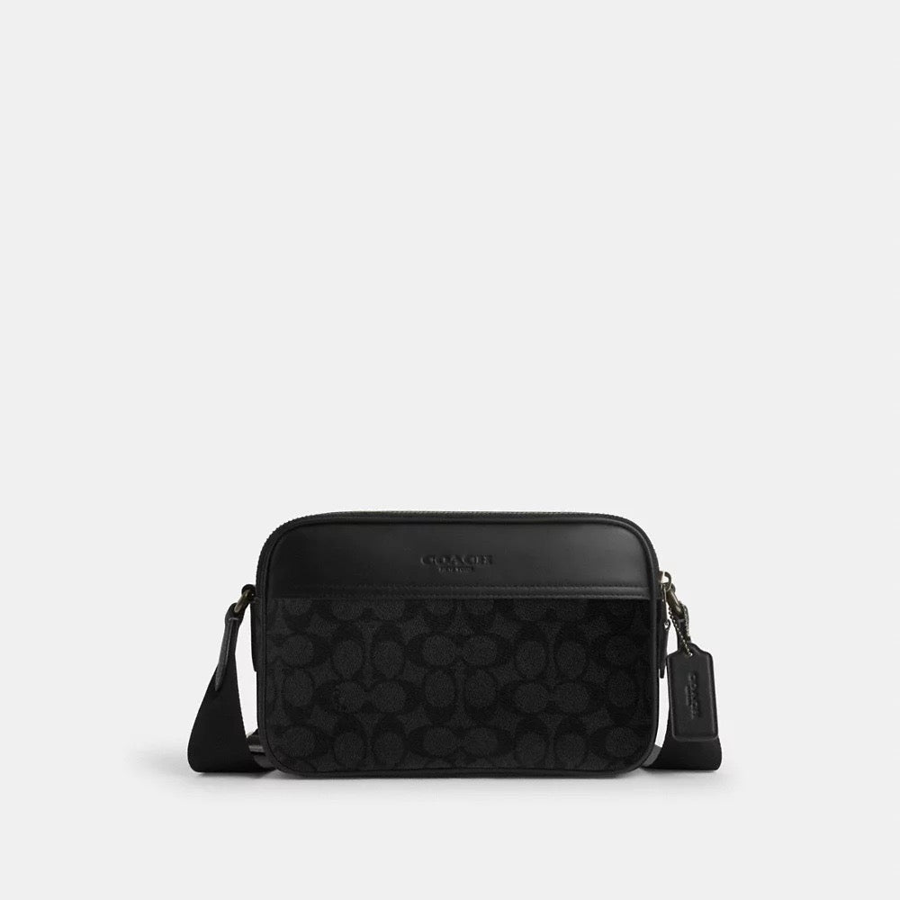 [INCOMING ETA 30 DAYS] COACH Graham Crossbody Bag In Signature Canvas in Charcoal Black (CV921)