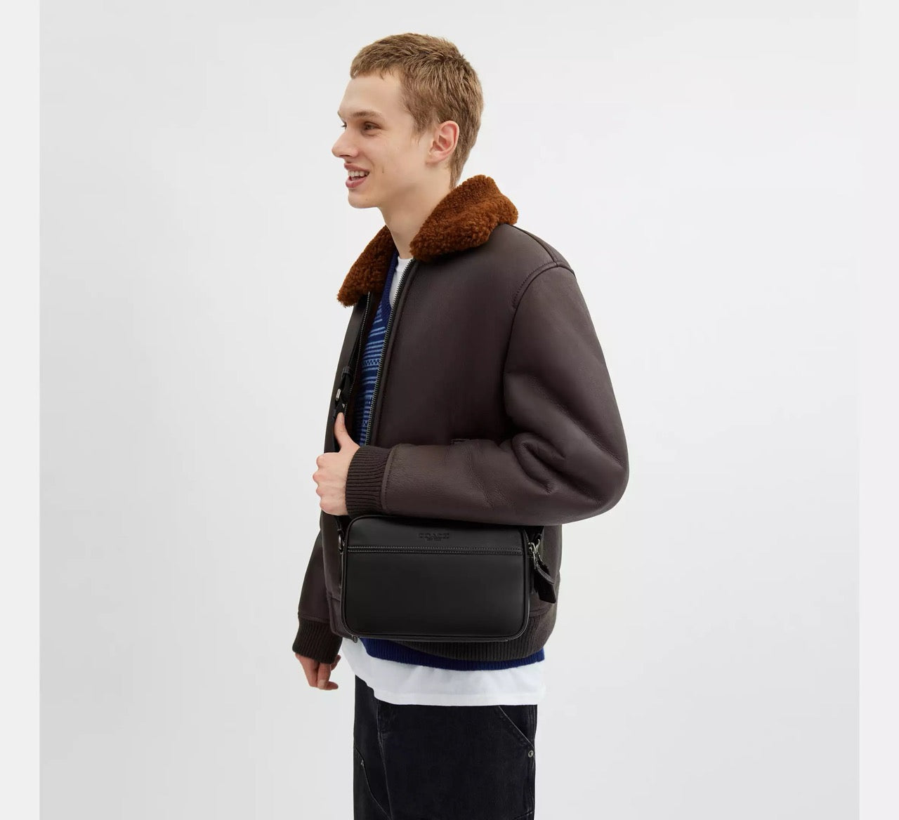 [INCOMING ETA 30 DAYS] COACH Men Graham Crossbody Bag in Gunmetal/Black (CX140)