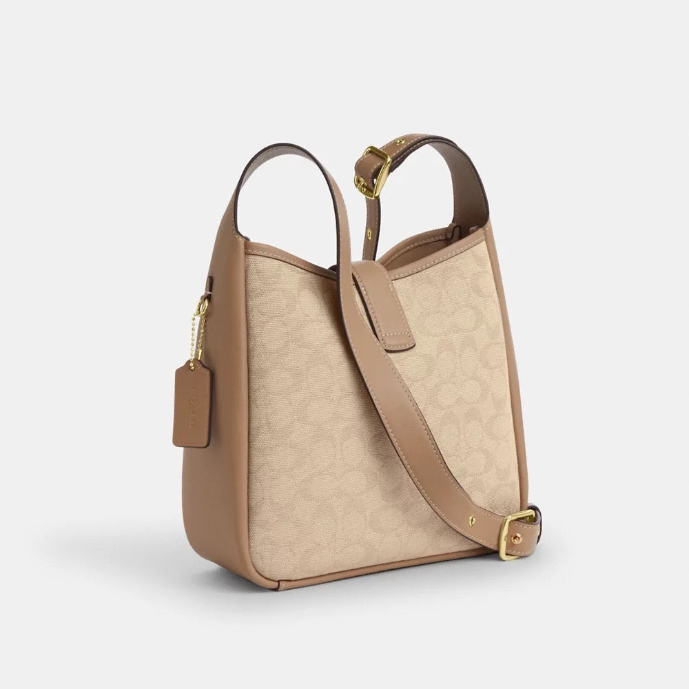 [READY STOCK MY] COACH Hadley Convertible Crossbody Bag With Signature Canvas in Dark Natural Multi (CAK50)
