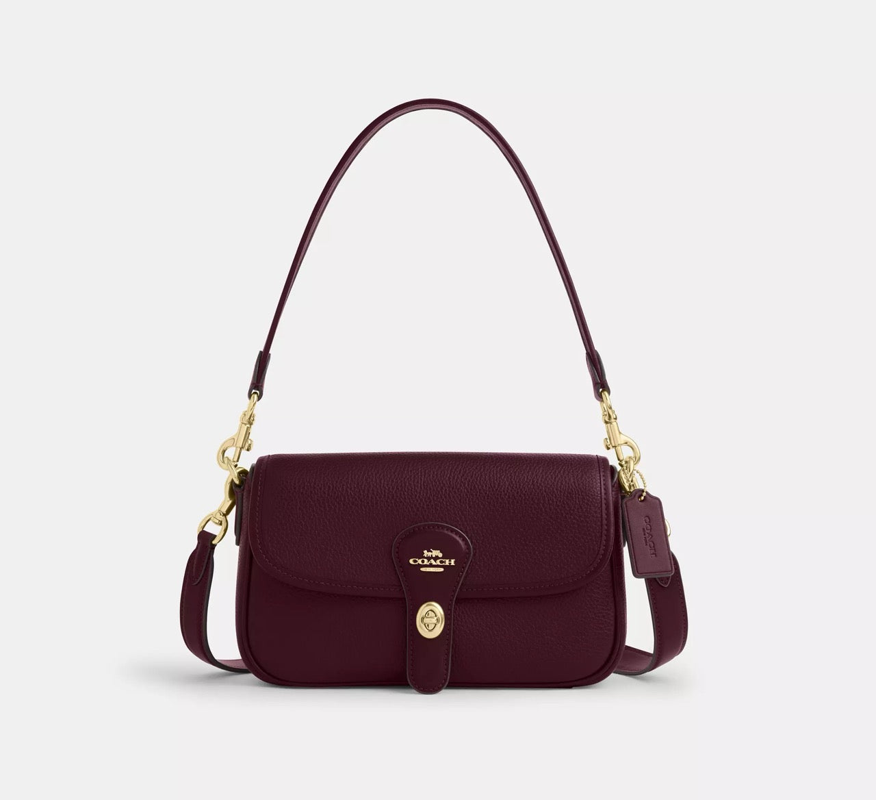 [INCOMING ETA 30 DAYS] COACH Hadley Shoulder Bag in Dark Wine (CY683)