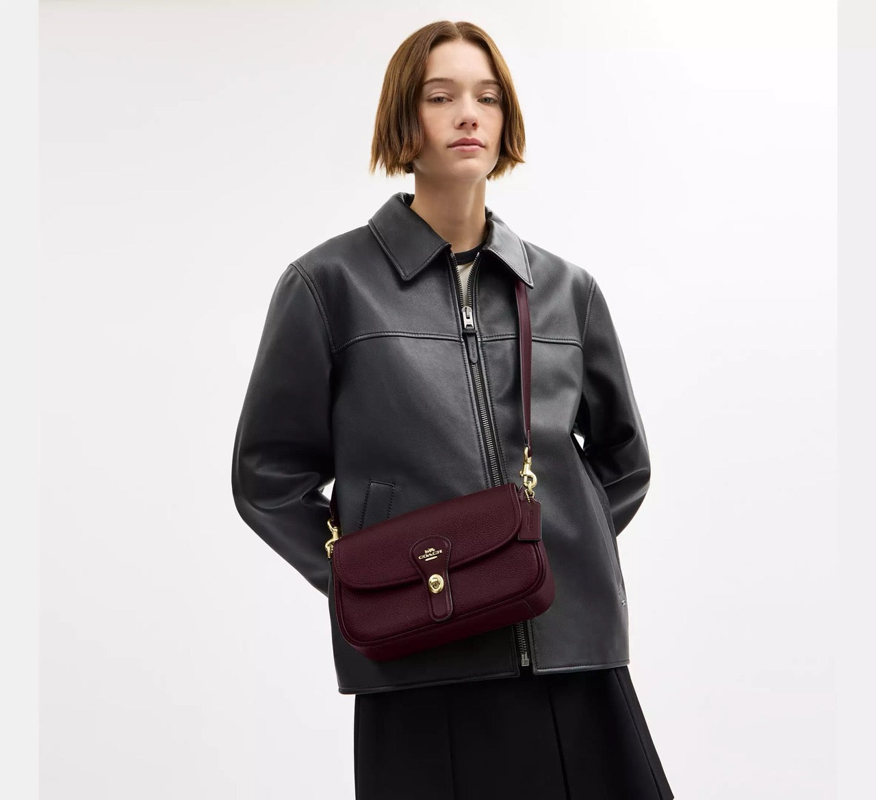[INCOMING ETA 30 DAYS] COACH Hadley Shoulder Bag in Dark Wine (CY683)