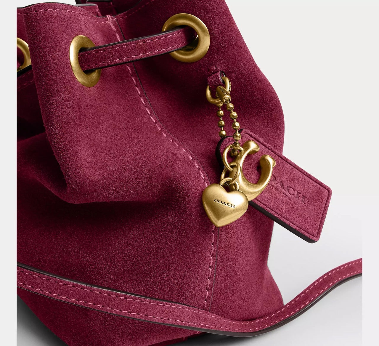 [INCOMING ETA 30 DAYS] COACH Jade Drawstring Bag in Dark Fuchsia (CER86)