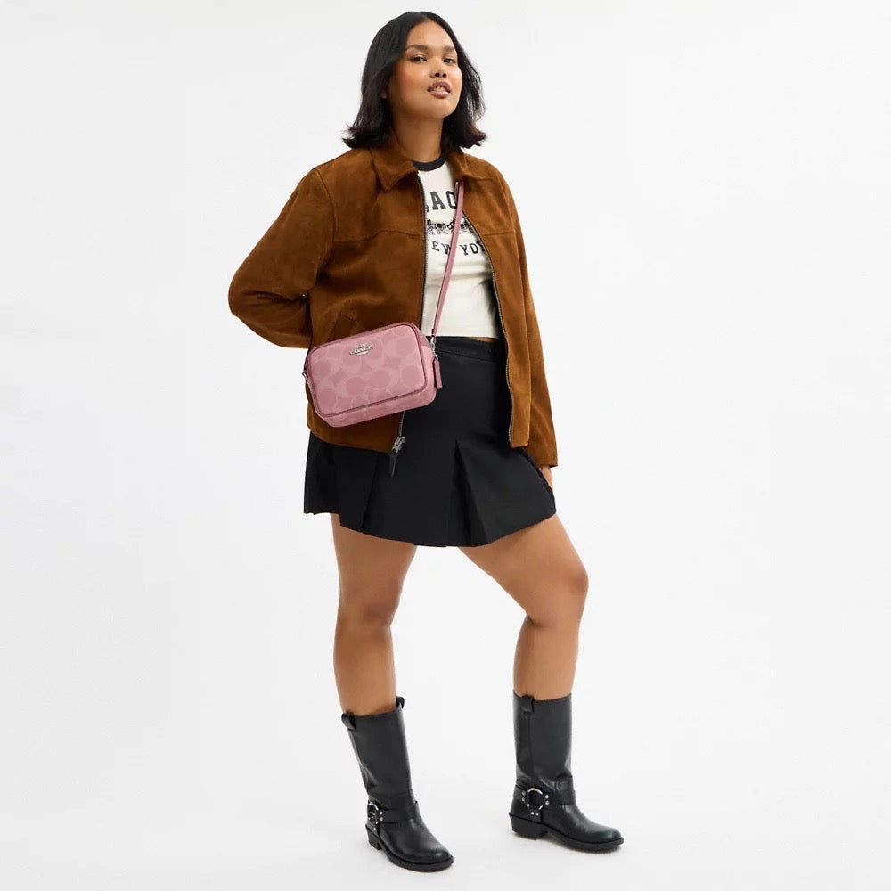 [INCOMING ETA 30 DAYS] COACH Jamie Camera Bag In Maxi Signature Canvas in Dusty Pink (SHW)(CCK73)
