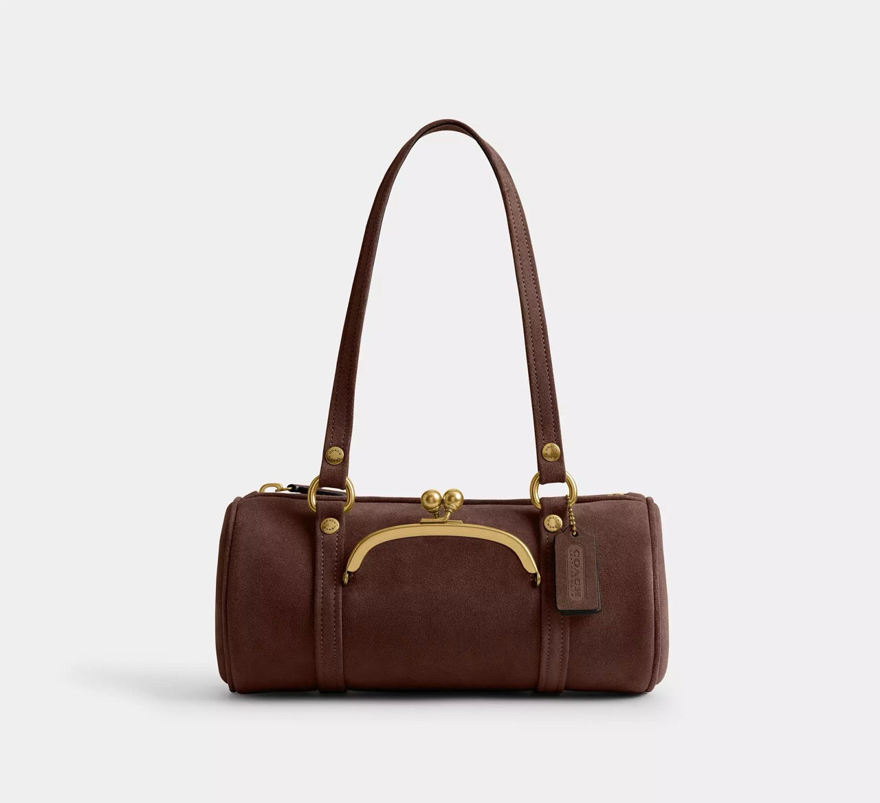 [WEB EXCLUSIVE][INCOMING ETA 30 DAYS] COACH Kisslock Barrel Bag 28 in Dark Chocolate (CEM07)
