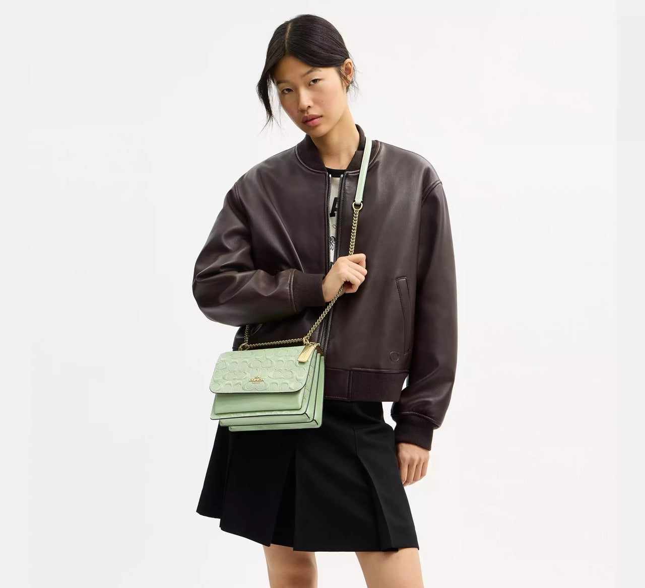 [READY STOCK MY] COACH Klare Crossbody Bag In Signature Leather in Pale Green (CDA97)