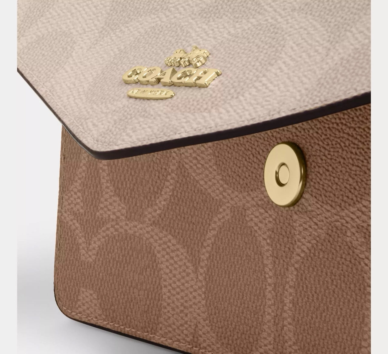 [INCOMING ETA 30 DAYS] COACH Klare Envelope Crossbody Bag In Blocked Signature Canvas in Sand/Tan (CBI99)