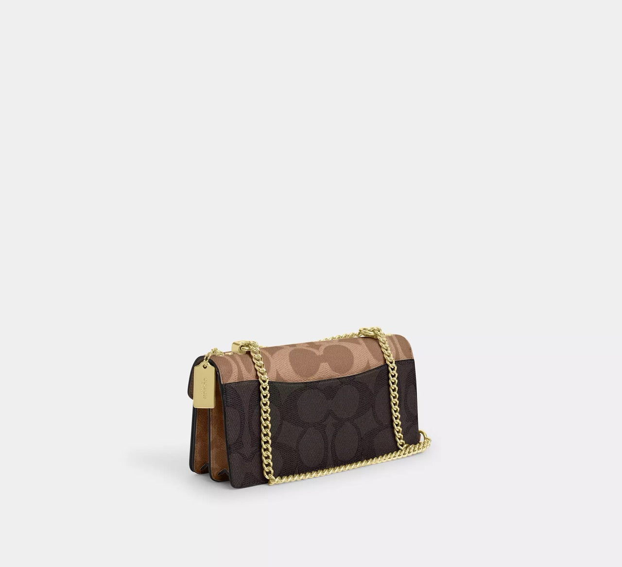 [INCOMING ETA 30 DAYS] COACH Klare Envelope Crossbody Bag In Blocked Signature Canvas Walnut/Tan (CBI99)