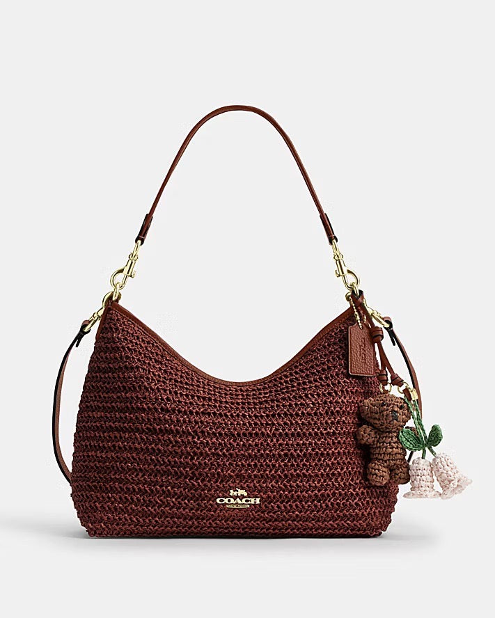 [INCOMING ETA 30 DAYS] COACH LAUREL SHOULDER BAG WITH CHARMS IN RUSSET (CES23)