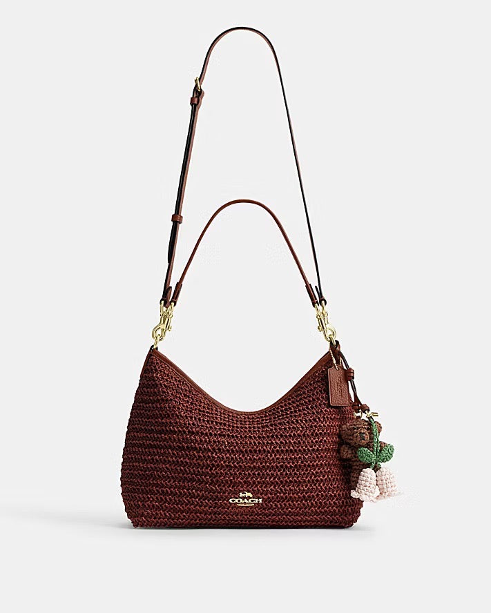 [INCOMING ETA 30 DAYS] COACH LAUREL SHOULDER BAG WITH CHARMS IN RUSSET (CES23)