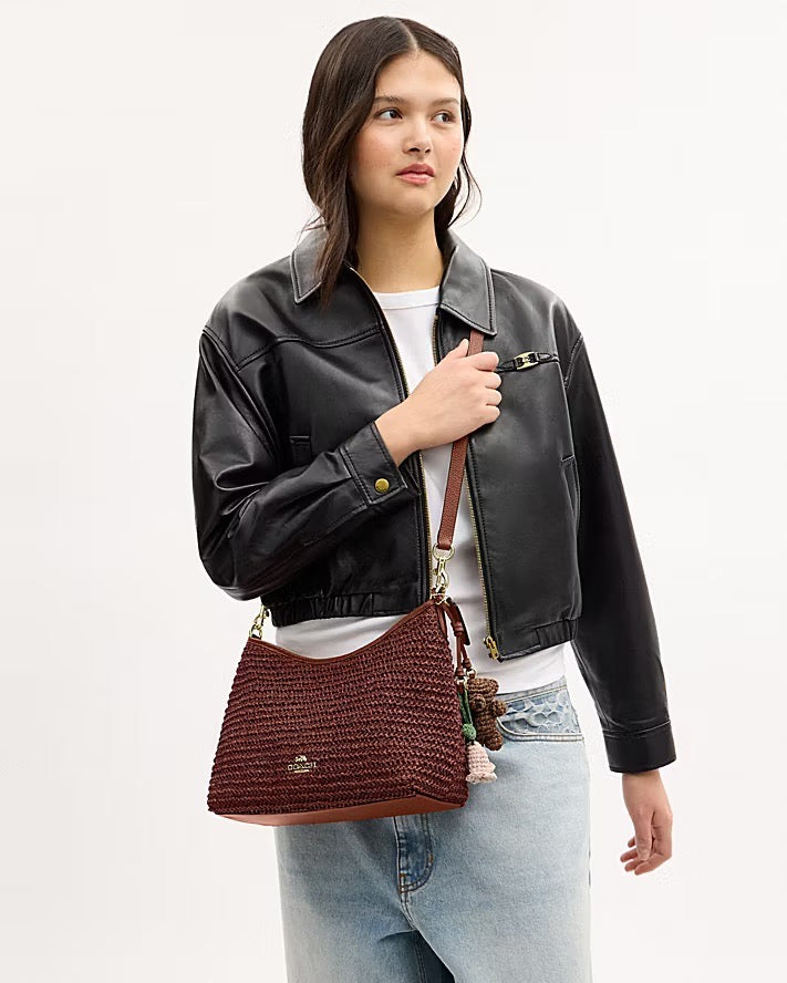 [INCOMING ETA 30 DAYS] COACH LAUREL SHOULDER BAG WITH CHARMS IN RUSSET (CES23)