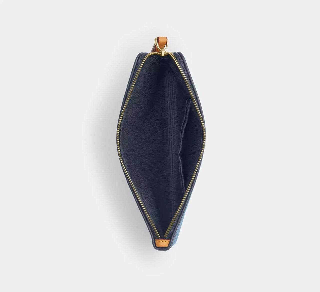 [INCOMING ETA 30 DAYS] COACH Large Corner Zip Wristlet In Signature Denim in Indigo (CDE82)