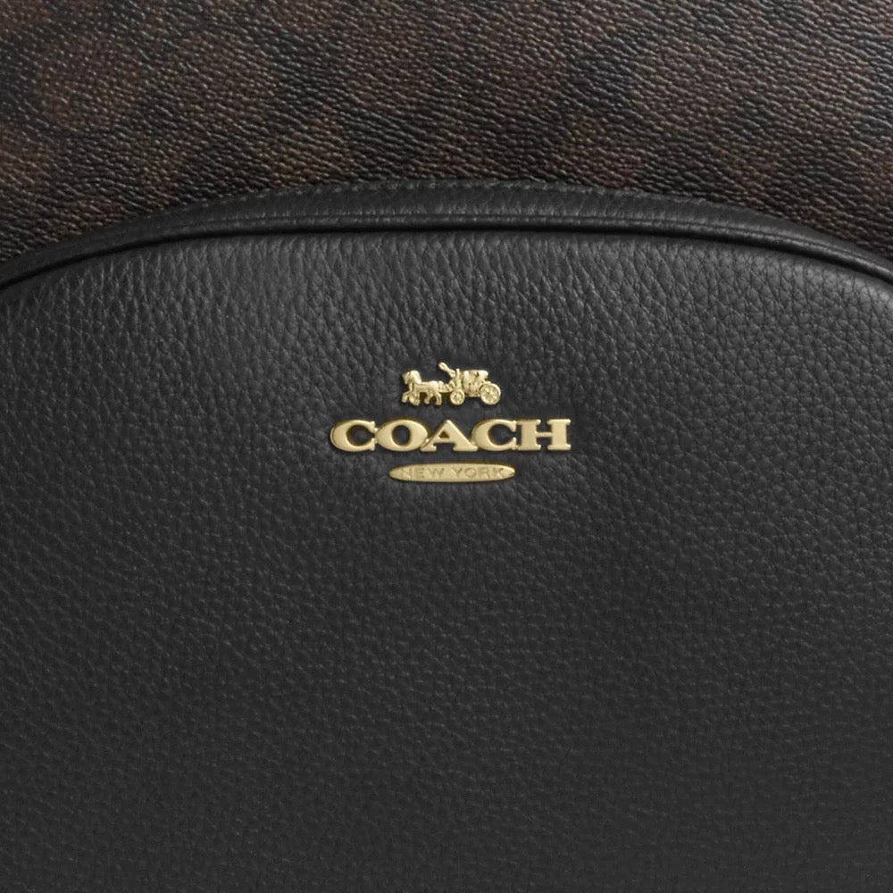 [INCOMING ETA 30 DAYS] COACH Large Court Backpack In Signature Canvas in Walnut/Black (CZ175)