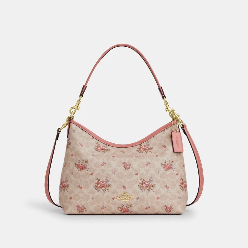 [INCOMING ETA 30 DAYS] COACH Laurel Shoulder Bag In Signature Canvas With Floral Print in Sand Multi (CAL36)