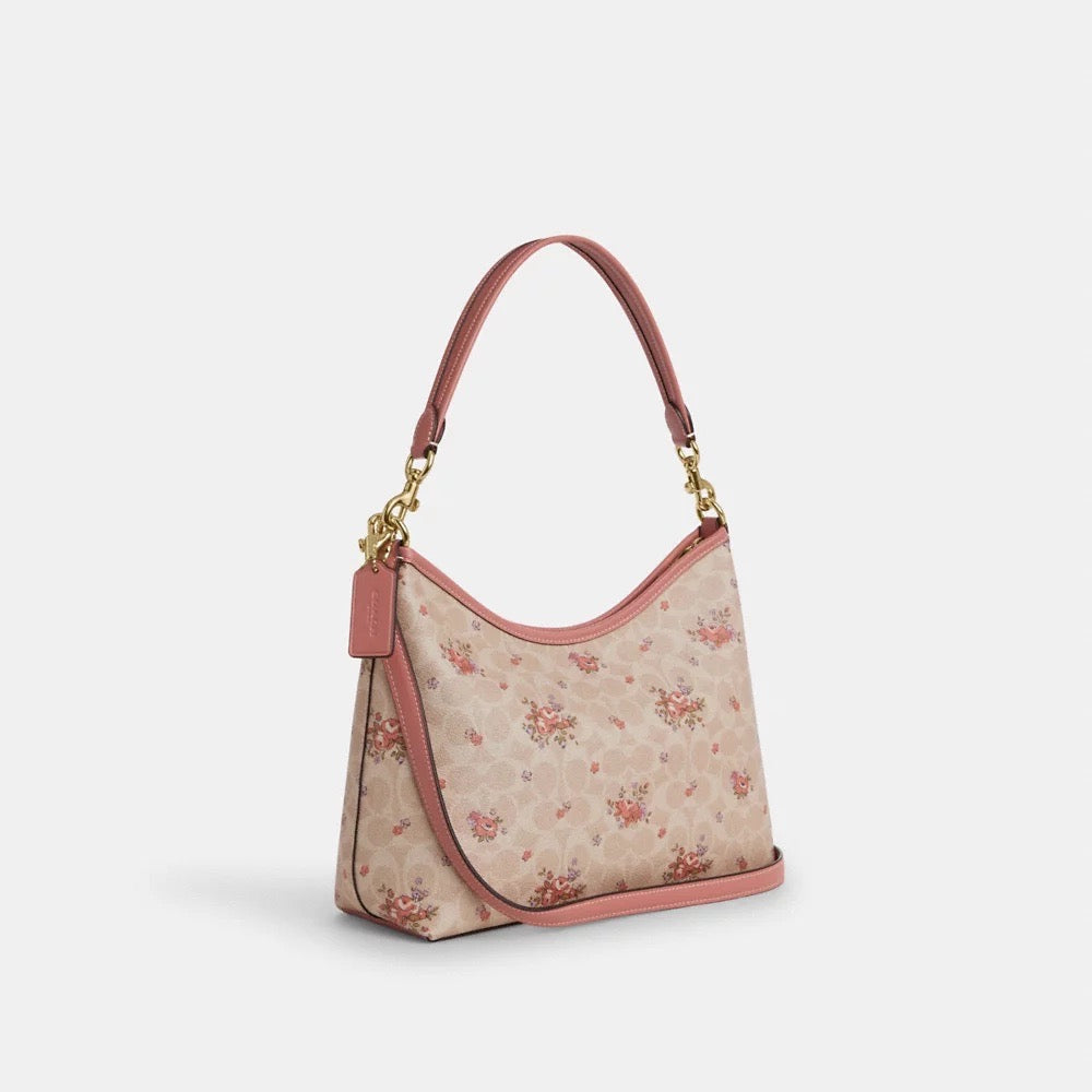 [INCOMING ETA 30 DAYS] COACH Laurel Shoulder Bag In Signature Canvas With Floral Print in Sand Multi (CAL36)