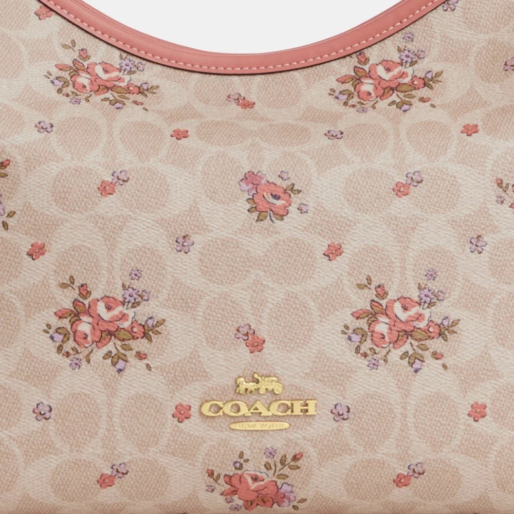 [INCOMING ETA 30 DAYS] COACH Laurel Shoulder Bag In Signature Canvas With Floral Print in Sand Multi (CAL36)