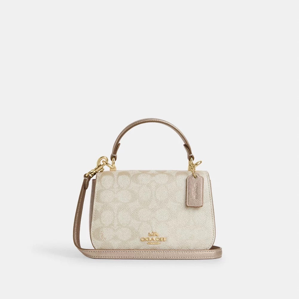 [INCOMING ETA 30 DAYS] COACH Lysa Top Handle Bag In Signature Canvas in Champagne Multi (CX576)