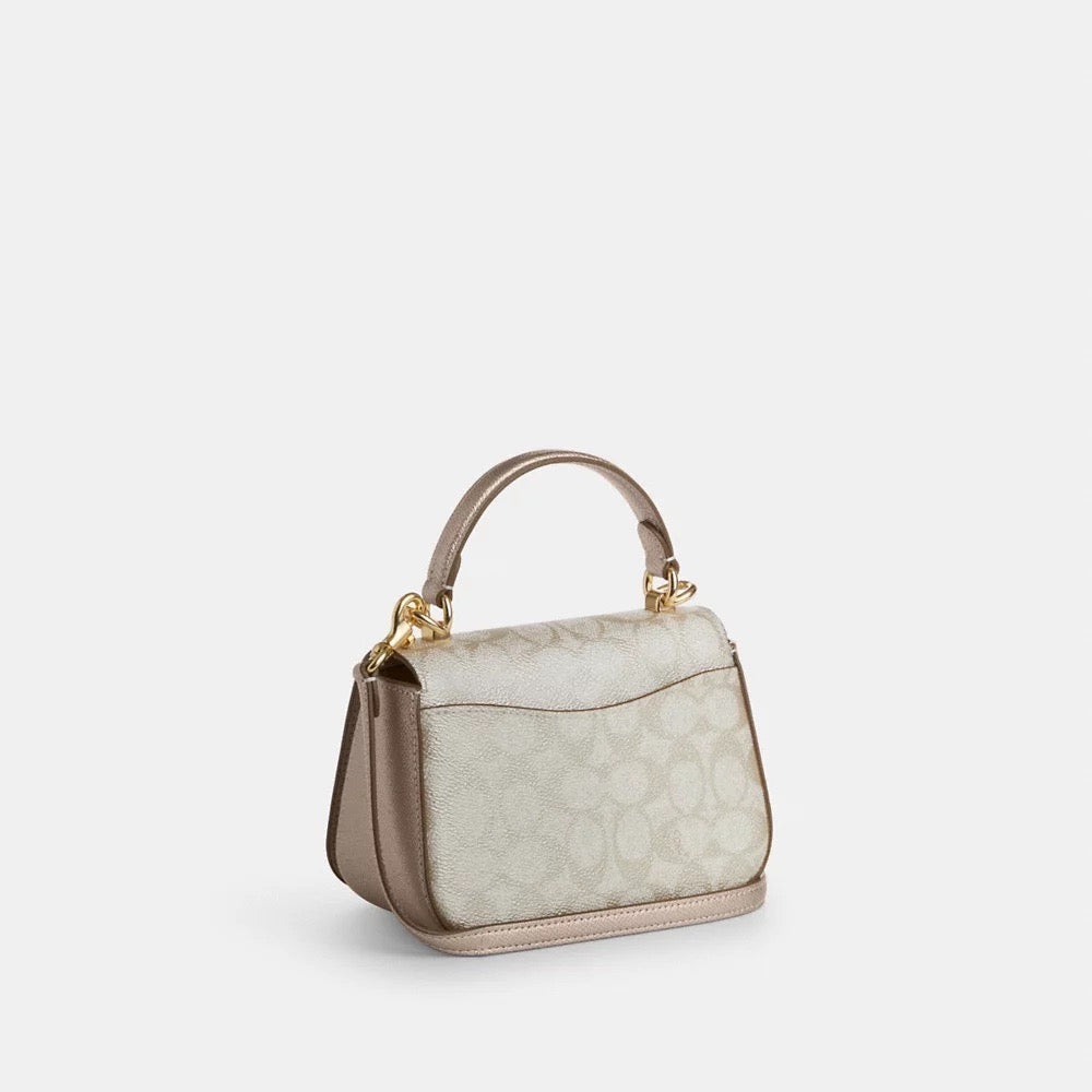 [READY STOCK MY] COACH Lysa Top Handle Bag In Signature Canvas in Champagne Multi (CX576)