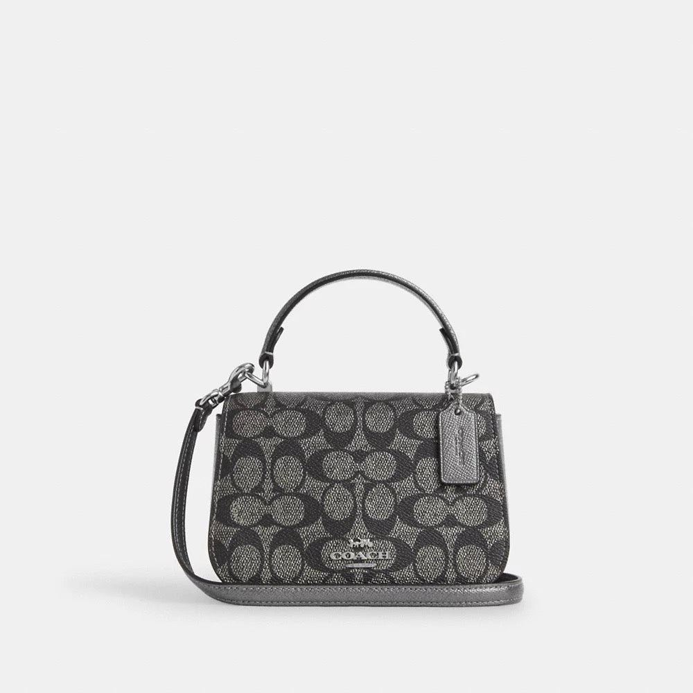 [INCOMING ETA 30 DAYS] COACH Lysa Top Handle Bag In Signature Canvas in Gunmetal Multi (CX576)