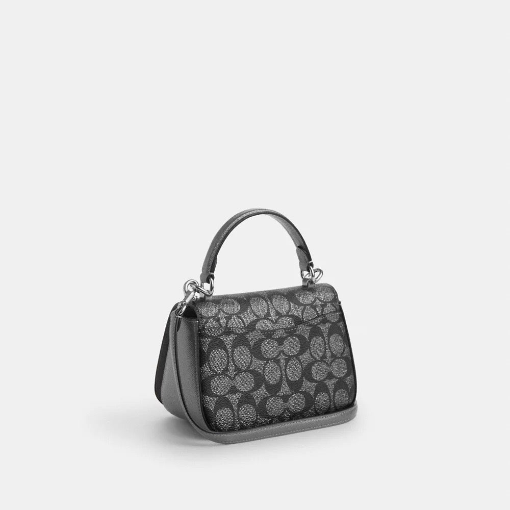 [INCOMING ETA 30 DAYS] COACH Lysa Top Handle Bag In Signature Canvas in Gunmetal Multi (CX576)