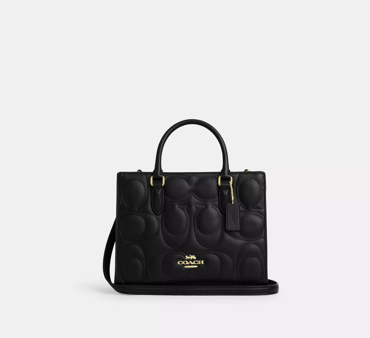 [INCOMING ETA 30 DAYS] COACH Maggie Small Tote Bag In Signature Leather in Black (CY670)