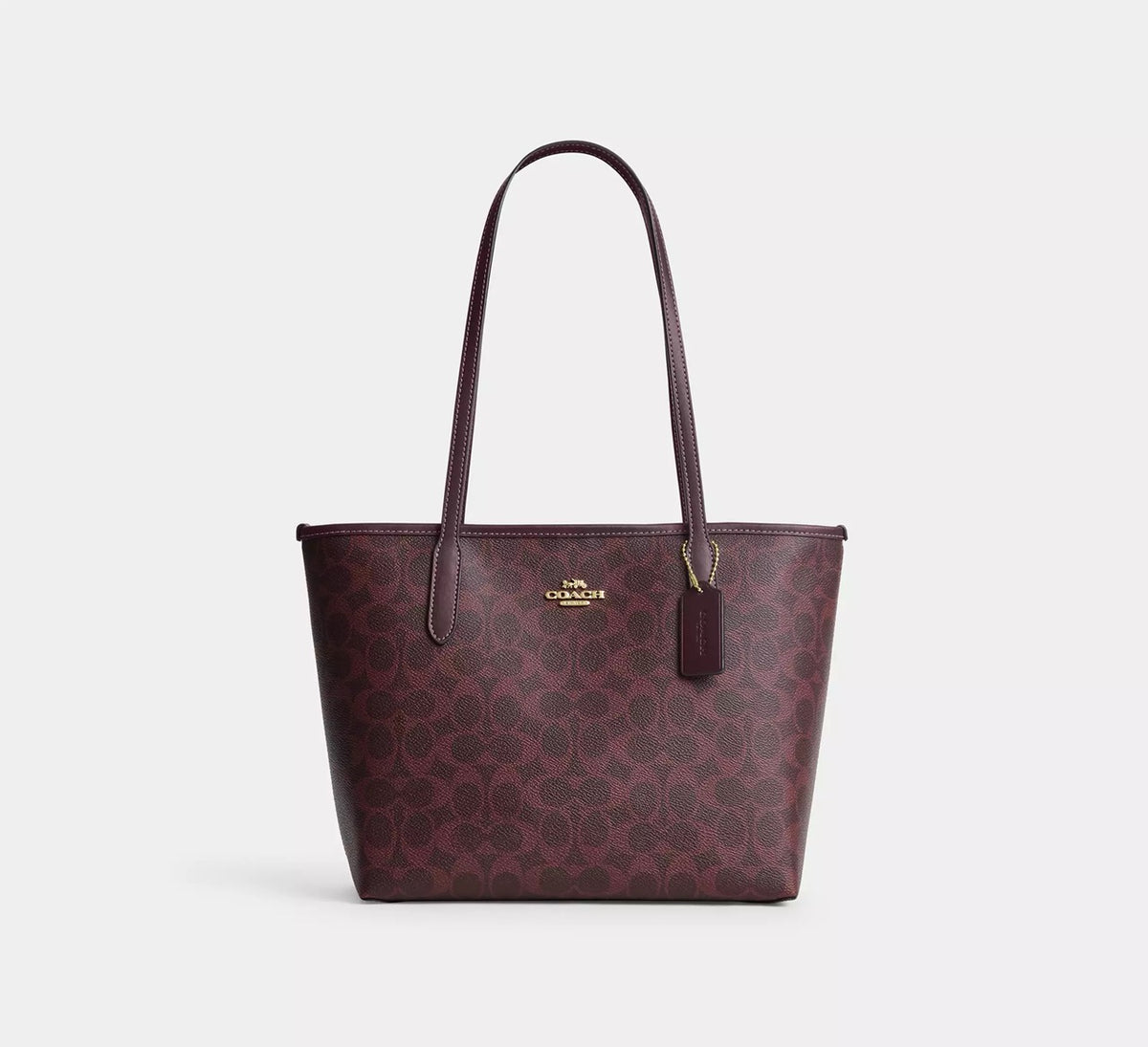 [WEB EXCLUSIVE][INCOMING ETA 30 DAYS] COACH Medium City Tote Bag In Signature Canvas in Black Currant (CDX82)