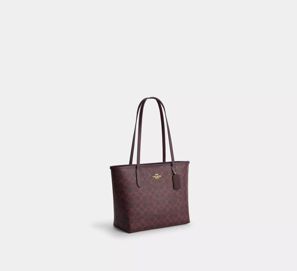 [WEB EXCLUSIVE][INCOMING ETA 30 DAYS] COACH Medium City Tote Bag In Signature Canvas in Black Currant (CDX82)