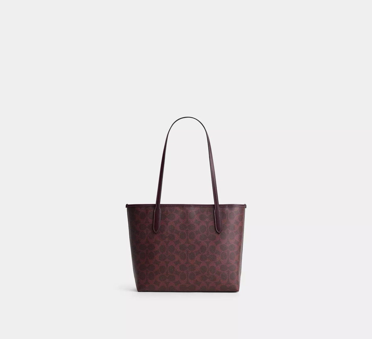 [WEB EXCLUSIVE][INCOMING ETA 30 DAYS] COACH Medium City Tote Bag In Signature Canvas in Black Currant (CDX82)