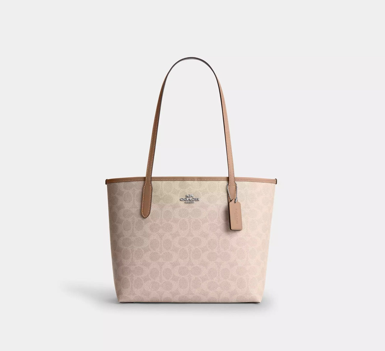 [READY STOCK MY] COACH Medium City Tote Bag In Signature Canvas in Sand/Taupe (CDX82)