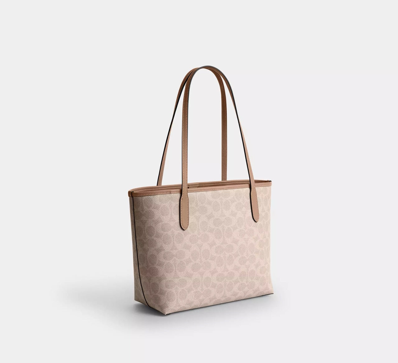 [READY STOCK MY] COACH Medium City Tote Bag In Signature Canvas in Sand/Taupe (CDX82)