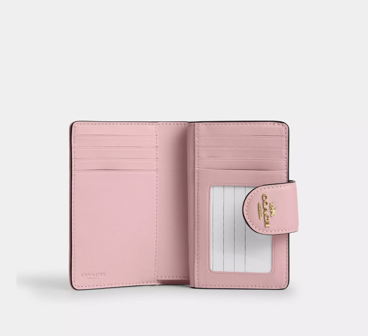 [INCOMING ETA 30 DAYS] COACH Medium Corner Zip Wallet In Signature Denim in Light Pink (CDF13)