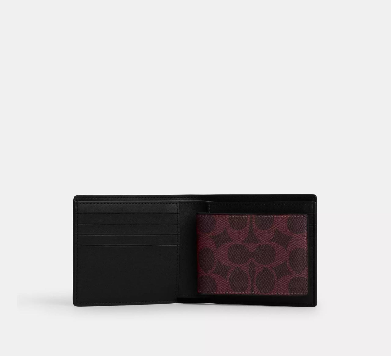 [INCOMING ETA 30 DAYS] COACH Men 3-In-1 Wallet In Signature Canvas in Black Currant (CW380)