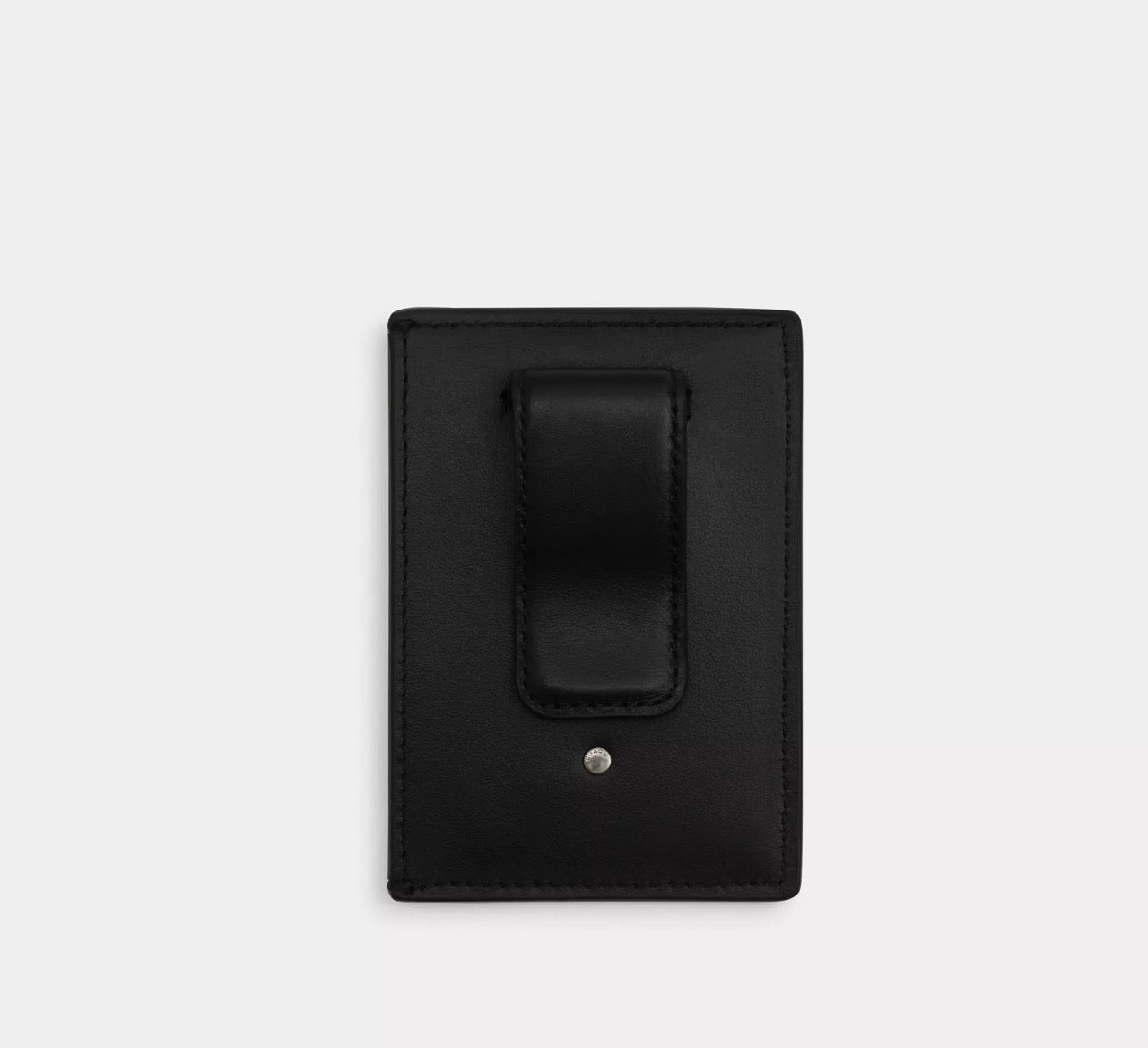 [INCOMING ETA 30 DAYS] COACH Men Card Case With Money Clip In Signature Canvas in Charcoal/Black (CCF98)