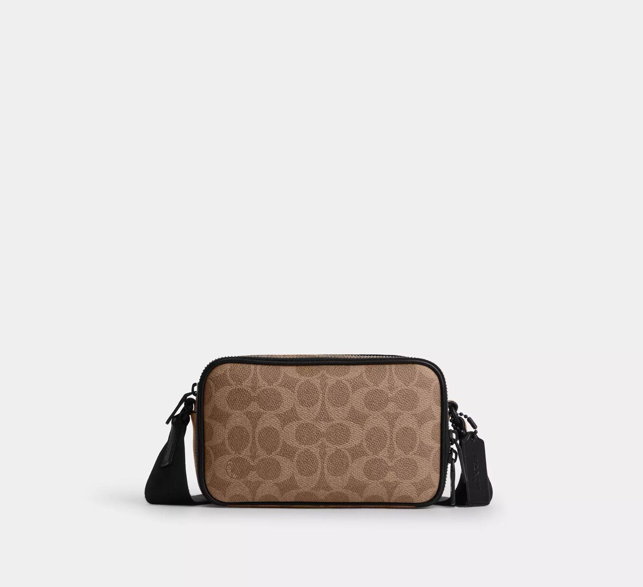 [INCOMING ETA 30 DAYS] COACH Men Colton Crossbody Bag 19 In Signature Canvas in Tan Black (CET55)